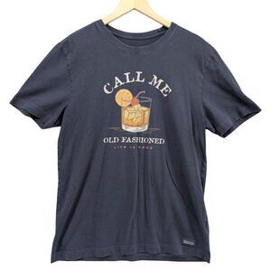 Life Is Good Crusher Tee Mens Navy Blue Call Me Old Fashioned Short Sleeve Sz M